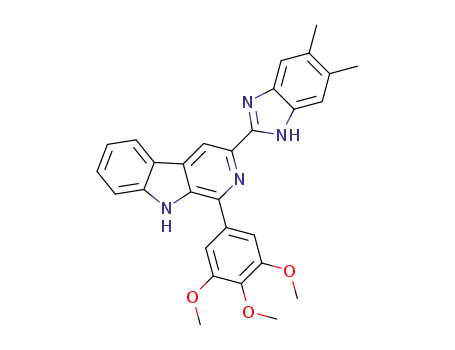 3-(5,6-dimethyl-1H-benzo[d]imidazol-2-yl)-1-(3,4,5-trimethoxyphenyl)-9H-pyrido[3,4-b]indole