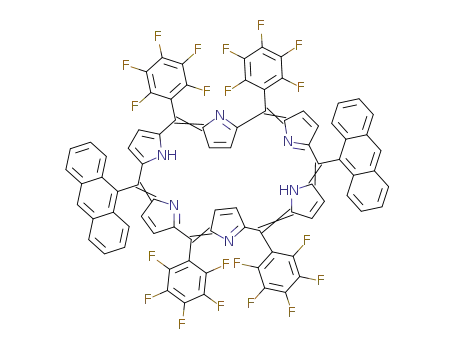 Molecular Structure of 1404219-63-1 (5,20-bis(9-anthryl)-10,15,25,30-tetrakis(pentafluorophenyl) [26]hexaphyrin (1.1.1.1.1.1))