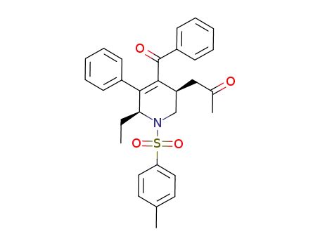 1-((3R,6S)-4-benzoyl-6-ethyl-5-phenyl-1-tosyl-1,2,3,6-tetrahydropyridin-3-yl)propan-2-one