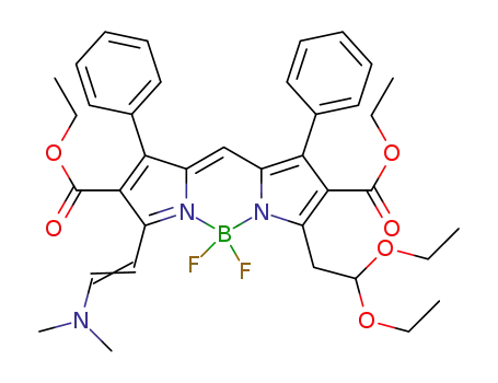 3-(2,2-diethoxyethyl)-5-(2-dimethylaminoethen-1-yl)-1,7-diphenyl-2,6-dicarbethoxy-4,4-difluoro-4-bora-3a,4a-diaza-s-indacene