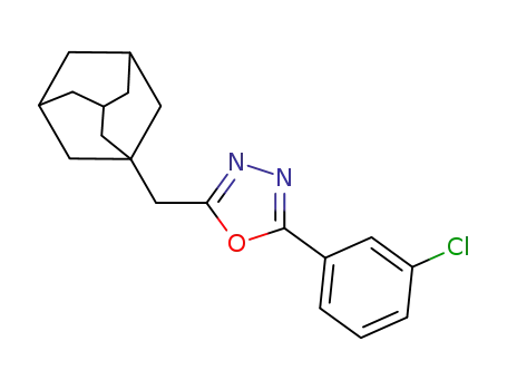 Molecular Structure of 1417863-11-6 (2-(1-adamantylmethyl)-5-(3-chlorophenyl)-1,3,4-oxadiazole)