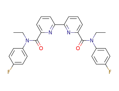 Molecular Structure of 1422573-64-5 (N<sub>6</sub>,N<sub>6</sub>'-diethyl-N<sub>6</sub>,N<sub>6</sub>'-di(4-fluorophenyl)-[2,2'-bipyridine]-6,6'-dicarboxamide)
