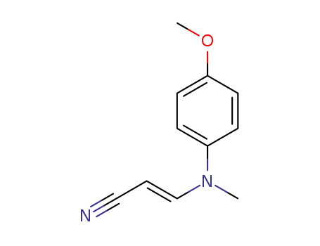 Molecular Structure of 1643531-67-2 ((E)-3-[N-(4-methoxyphenyl)-N-(methyl)amino]acrylonitrile)
