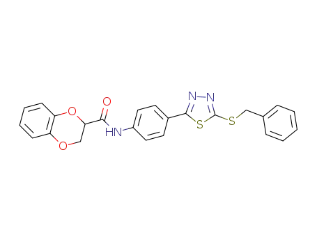 N-{4-[5-(benzylsulfanyl)-1,3,4-thiadiazol-2-yl]phenyl}-1,4-benzodioxane-2-carboxamide