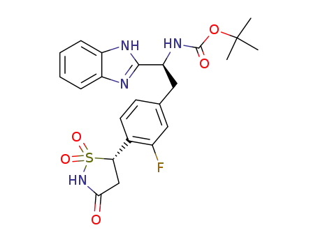 tert-butyl (1S)-1-(1H-benzimidazol-2-yl)-2-{4-[(5S)-1,1-dioxido-3-oxoisothiazolidin-5-yl]-3-fluorophenyl}ethylcarbamate