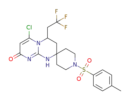 6'-chloro-1-tosyl-4'-(2,2,2-trifluoroethyl)-3',4'-dihydrospiro[piperidine-4,2'-pyrimido[1,2-a]pyrimidin]-8'-(1'H)-one