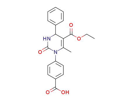 Molecular Structure of 1031036-81-3 (4-[5-(ethoxycarbonyl)-6-methyl-2-oxo-4-phenyl-3,4-dihydropyrimidin-1(2H)-yl]benzoic acid)