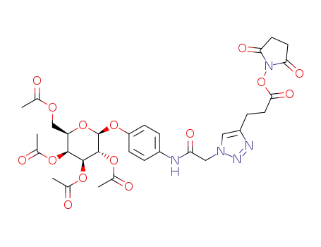 3-{1-[N-{4-(2,3,4,6-tetra-O-acetyl-β-D-galactopyranosyloxy)phenyl}carbamoylmethyl]-1,2,3-triazol-4-yl}propionoic acid succinimidyl ester