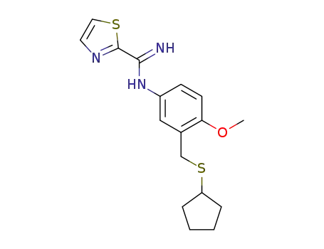 N-{3-[(cyclopentylsulfanyl)methyl]-4-methoxyphenyl}-1,3-thiazole-2-carboximidamide