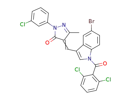4-{5-bromo-1-[1-(2,6-dichlorophenyl)vinyl]-1H-indol-3-ylmethylene}-2-(3-chlorophenyl)-5-methyl-2,4-dihydropyrazol-3-one