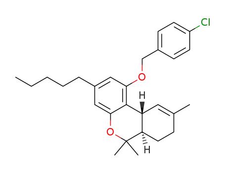 Molecular Structure of 1563174-96-8 ((6aR,10aR)-1-(4-chlorobenzyloxy)-6,6,9-trimethyl-3-pentyl-6a,7,8,10a-tetrahydro-6H-benzo[c]chromene)