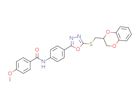 N-(4-{5-[(1,4-benzodioxan-2-yl)methylsulfanyl]-1,3,4-oxadiazol-2-yl}phenyl)-4-methoxybenzamide