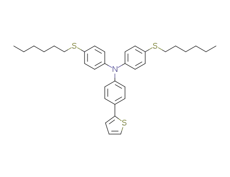Molecular Structure of 1421755-98-7 (4-(hexylthio)-N-(4-(hexylthio)phenyl)-N-(4-(thiophen-2-yl)phenyl)aniline)