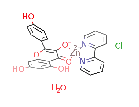 Molecular Structure of 1482348-52-6 ((κ<sup>2</sup>-O,O-kaempferol)(κ<sup>2</sup>-N,N-2,20-bipyridine)zinc(II) chloride)