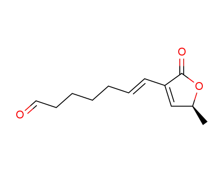 Molecular Structure of 192133-08-7 (6-Heptenal, 7-[(5S)-2,5-dihydro-5-methyl-2-oxo-3-furanyl]-, (6E)-)
