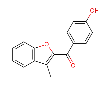 Molecular Structure of 32730-17-9 ((4-hydroxy-phenyl)-(3-methyl-benzofuran-2-yl)-methanone)