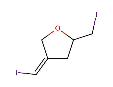 Molecular Structure of 861454-68-4 (2-iodomethyl-4-iodomethylene-tetrahydro-furan)