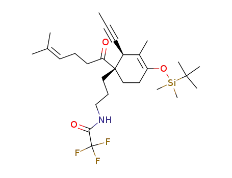 <i>N</i>-{3-[4-(<i>tert</i>-butyl-dimethyl-silanyloxy)-3-methyl-1-(5-methyl-hex-4-enoyl)-2-prop-1-ynyl-cyclohex-3-enyl]-propyl}-2,2,2-trifluoro-acetamide