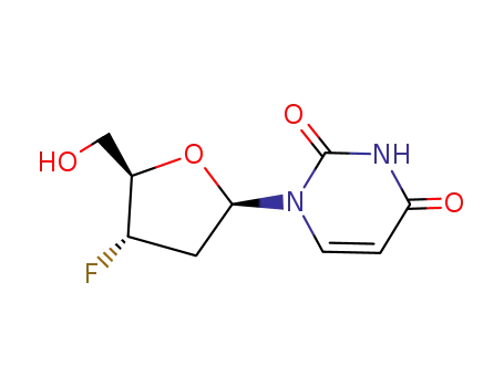 Molecular Structure of 41107-56-6 (2',3'-DIDEOXY-3'-FLUOROURIDINE)