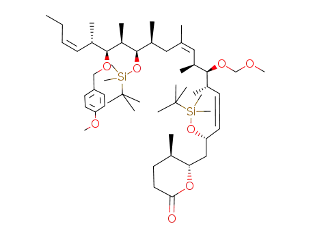 (5R,6S)-6-[(3Z,8Z,16Z)-(2S,5S,6S,7S,11S,12R,13R,14S,15S)-2,12-Bis-(tert-butyl-dimethyl-silanyloxy)-14-(4-methoxy-benzyloxy)-6-methoxymethoxy-5,7,9,11,13,15-hexamethyl-nonadeca-3,8,16-trienyl]-5-methyl-tetrahydro-pyran-2-one