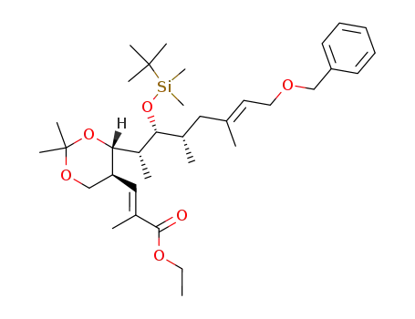 (E)-3-{(4S,5S)-4-[(E)-(1R,2R,3S)-7-Benzyloxy-2-(tert-butyl-dimethyl-silanyloxy)-1,3,5-trimethyl-hept-5-enyl]-2,2-dimethyl-[1,3]dioxan-5-yl}-2-methyl-acrylic acid ethyl ester