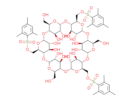 Molecular Structure of 91899-99-9 (C<sub>63</sub>H<sub>90</sub>O<sub>36</sub>S<sub>3</sub>)