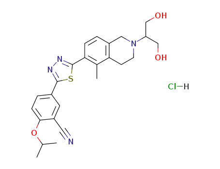 5-(5-(2-(1,3-dihydroxypropan-2-yl)-5-methyl-1,2,3,4-tetrahydroisoquinolin-6-yl)-1,3,4-thiadiazol-2-yl)-2-isopropoxybenzonitrile hydrochloride