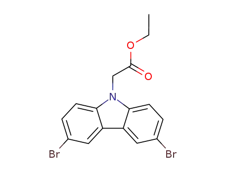Molecular Structure of 124985-06-4 (3,6-dibromo-carbazole-9-acetic acid ethyl ester)