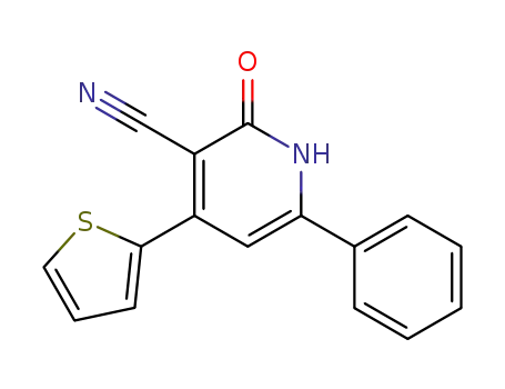 Molecular Structure of 59851-02-4 (3-cyano-6-phenyl-4-(thiophen-2'-yl)-2(1H)-pyridone)