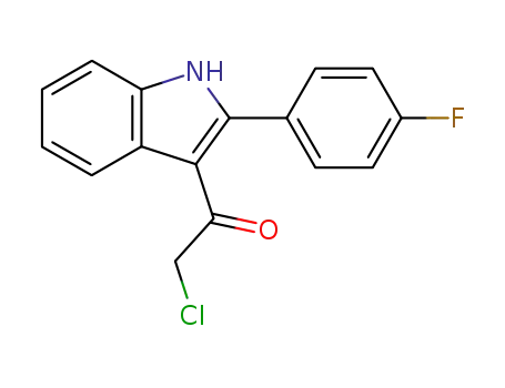 Molecular Structure of 70093-19-5 (2-CHLORO-1-[2-(4-FLUOROPHENYL)-1H-INDOL-3-YL]ETHANONE)