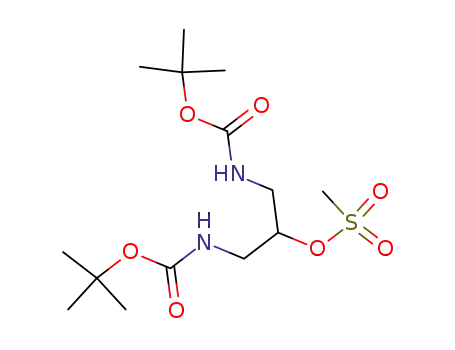 Molecular Structure of 129758-87-8 (methanesulfonic acid 2-tert-butoxycarbonylamino-1-(tert-butoxycarbonylaminomethyl)ethyl ester)