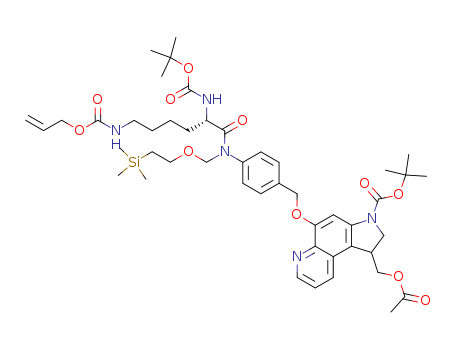 11-Oxa-2,9-diaza-14-silapentadecanoicacid,9-[4-[[[1-[(acetyloxy)methyl]-3-[(1,1-dimethylethoxy)carbonyl]-2,3-dihydro-1H-pyrrolo[3,2-f]quinolin-5-yl]oxy]methyl]phenyl]-7-[[(1,1-dimethylethoxy)carbonyl]