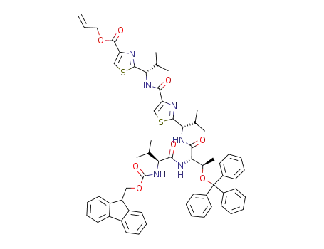 2-((S)-1-{[2-((S)-1-{(2S,3R)-2-[(S)-2-(9H-Fluoren-9-ylmethoxycarbonylamino)-3-methyl-butyrylamino]-3-trityloxy-butyrylamino}-2-methyl-propyl)-thiazole-4-carbonyl]-amino}-2-methyl-propyl)-thiazole-4-carboxylic acid allyl ester