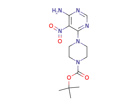Molecular Structure of 245450-04-8 (4-(6-AMINO-5-NITRO-4-PYRIMIDINYL)-1-PIPERAZINECARBOXYLIC ACID 1,1-DIMETHYLETHYL ESTER)