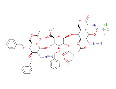 6-O-acetyl-2-azido-3,4-di-O-benzyl-2-deoxy-α-D-glucopyranosyl-(1->4)-methyl 3-O-benzyl-2-O-levulinoyl-β-D-glucopyranosyl-(1->4)-(3,6-di-O-acetyl-2-azido-2-deoxy-α/β-D-glucopyranosyl trichloroacetimidate
