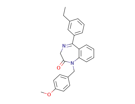 Molecular Structure of 497875-67-9 (2H-1,4-Benzodiazepin-2-one,
5-(3-ethylphenyl)-1,3-dihydro-1-[(4-methoxyphenyl)methyl]-)