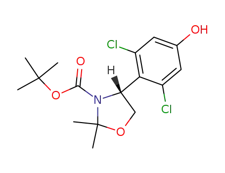 (4R)-N-(tert-butoxycarbonyl)-2,2'-dimethyl-4-[(4-hydroxy)-2,6-dichlorophenyl]-1,3-oxazoline