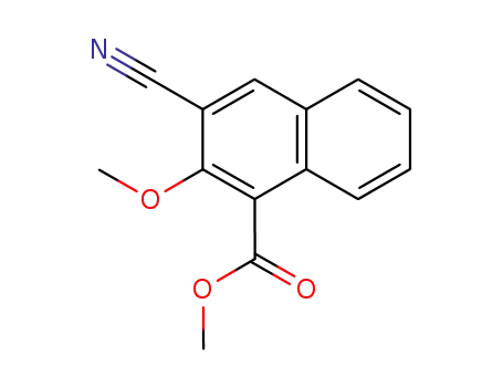 Molecular Structure of 263387-96-8 (1-Naphthalenecarboxylic acid, 3-cyano-2-methoxy-, methyl ester)