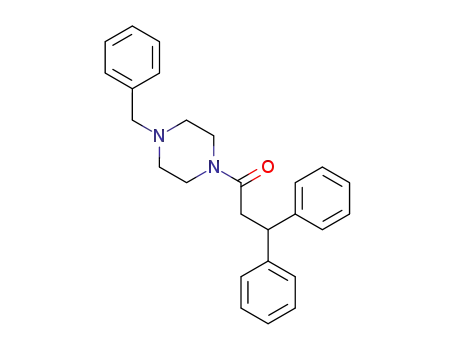 Molecular Structure of 24353-19-3 (1-Propanone,3,3-diphenyl-1-[4-(phenylmethyl)-1-piperazinyl]-)
