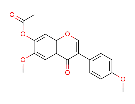 Molecular Structure of 4253-19-4 (6-methoxy-3-(4-methoxyphenyl)-4-oxo-4H-chromen-7-yl acetate)