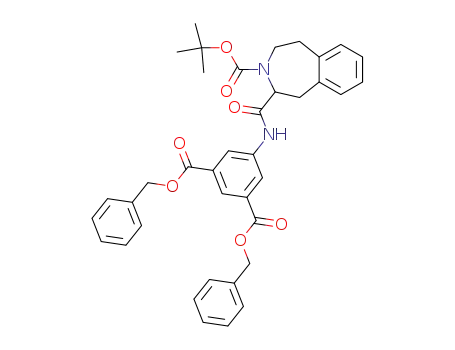 Molecular Structure of 494847-54-0 (5-[(3-tert-Butoxycarbonyl-2,3,4,5-tetrahydro-1H-benzo[d]azepine-2-carbonyl)-amino]-isophthalic acid dibenzyl ester)
