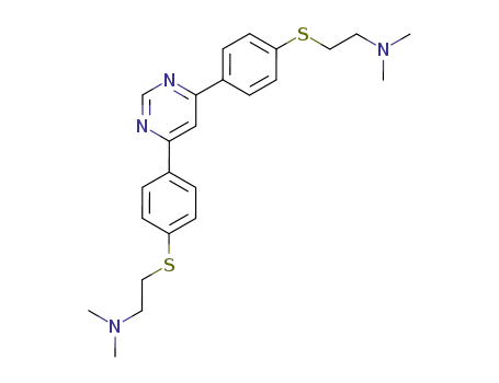 Molecular Structure of 117269-54-2 (Ethanamine,2,2'-[4,6-pyrimidinediylbis(4,1-phenylenethio)]bis[N,N-dimethyl- (9CI))