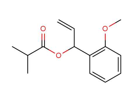Molecular Structure of 90122-46-6 (Propanoic acid, 2-methyl-, 1-(2-methoxyphenyl)-2-propenyl ester)