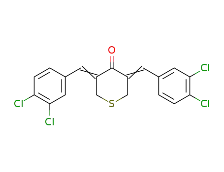 Molecular Structure of 61448-82-6 (4H-Thiopyran-4-one, 3,5-bis[(3,4-dichlorophenyl)methylene]tetrahydro-)