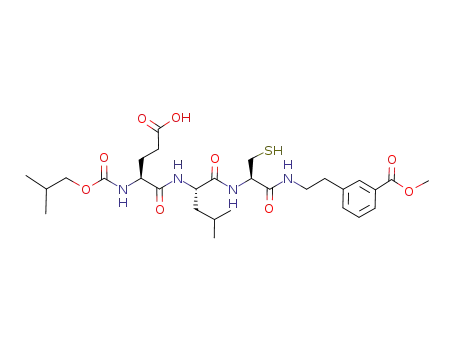 Molecular Structure of 467439-05-0 (3-(2-{(R)-2-[(S)-2-((S)-4-Carboxy-2-isobutoxycarbonylamino-butyrylamino)-4-methyl-pentanoylamino]-3-mercapto-propionylamino}-ethyl)-benzoic acid methyl ester)