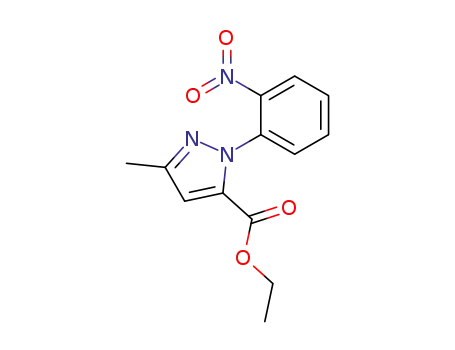 Molecular Structure of 1027239-00-4 (5-methyl-2-(2-nitro-phenyl)-2<i>H</i>-pyrazole-3-carboxylic acid ethyl ester)