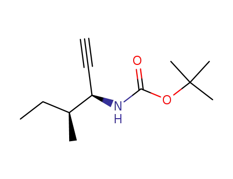 Molecular Structure of 181760-14-5 (Carbamic acid, [(1S,2S)-1-ethynyl-2-methylbutyl]-, 1,1-dimethylethyl ester (9CI))