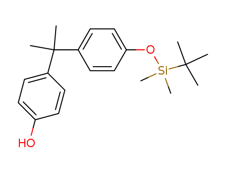 Molecular Structure of 111983-33-6 (Phenol,
4-[1-[4-[[(1,1-dimethylethyl)dimethylsilyl]oxy]phenyl]-1-methylethyl]-)