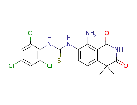 1-(8-amino-4,4-dimethyl-1,3-dioxo-1,2,3,4-tetrahydro-isoquinolin-7-yl)-3-(2,4,6-trichloro-phenyl)-thiourea