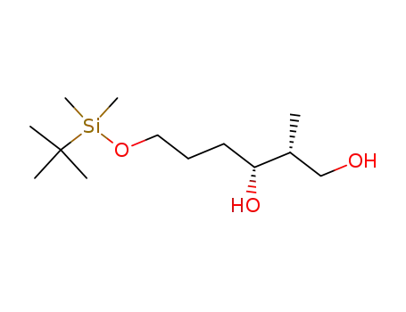 Molecular Structure of 479673-48-8 (1,3-Hexanediol, 6-[[(1,1-dimethylethyl)dimethylsilyl]oxy]-2-methyl-,
(2R,3R)-)